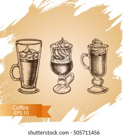 Vector illustration sketch - coffee