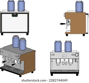 Vector illustration sketch of coffee maker cafe equipment