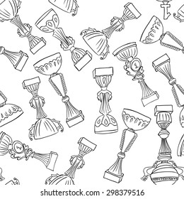 Vector illustration. Sketch. Cup winner