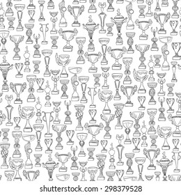 Vector illustration. Sketch. Cup winner
