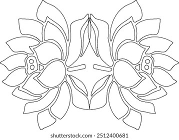 Vector illustration sketch design detail silhouette floral carving ornament decoration