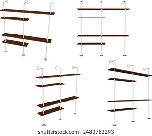 Vector illustration sketch of detailed design of modern minimalist bookcase furniture to decorate shop windows