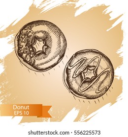 Vector illustration sketch donut