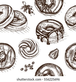 Vector illustration sketch donut
Pattern bagel