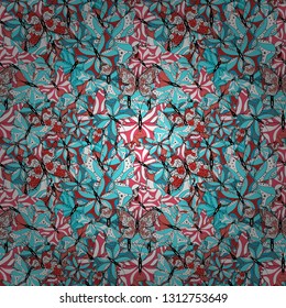Vector illustration. Sketch, doodle, scribble. Abstract seamless pattern for boys, girls, clothes, wallpaper. Endless. Seamless pattern with butterflies.