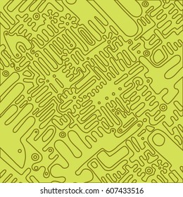 Vector illustration sketch drawing contour pattern maya, aztec.