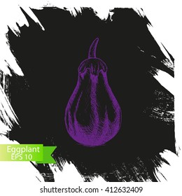 Vector illustration sketch eggplant.