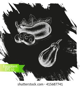 Vector illustration sketch eggplant.
