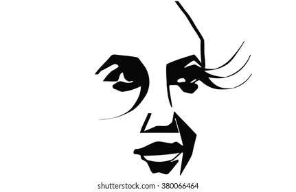 vector illustration sketch of a female head image