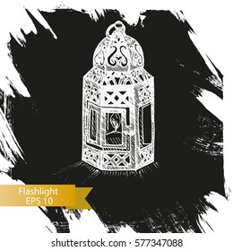 Vector illustration sketch - Flashlight
vintage lantern