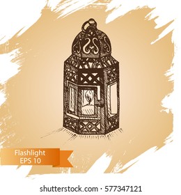 Vector illustration sketch - Flashlight
vintage lantern