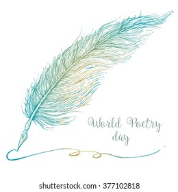 vector illustration sketch of a fountain pen, World Poetry Day