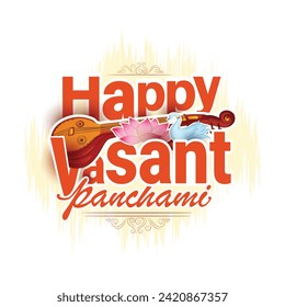 vector illustration sketch of Goddess of Wisdom Saraswati for happy Vasant Panchami.