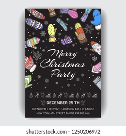 Vector illustration sketch - Greeting cards and holiday design.  Vintage hand drawn Christmas ivite.