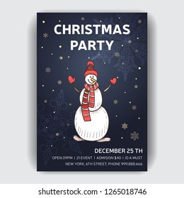 Vector illustration sketch - Greeting cards and holiday design. Hand drawn ivite for Christmas party.