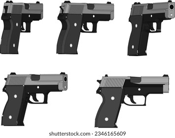 Vector illustration sketch of gun fighting equipment with bullets 3.eps
