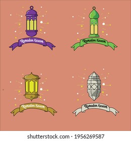 Esbozo de ilustración vectorial de Ramadan Kareem dibujado a mano 