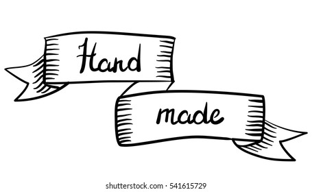 Vector illustration of a sketch hand made ribbon