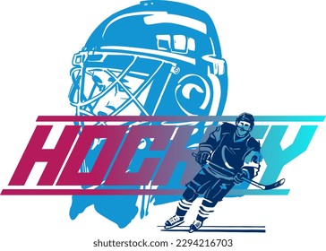 vector illustration sketch of the hockey player