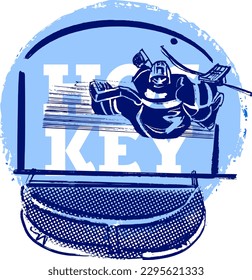 esbozo de ilustración vectorial del jugador de hockey 