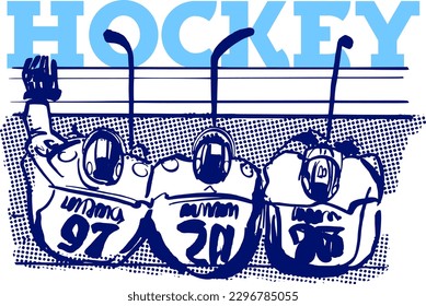 vector illustration sketch of the hockey player