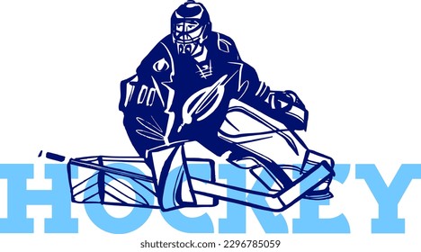 vector illustration sketch of the hockey player