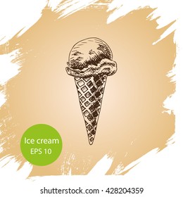 Vector illustration sketch - ice cream.