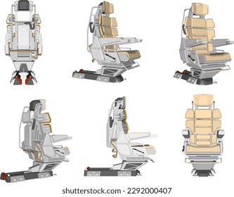 Vector illustration sketch of jet airplane ejection seat