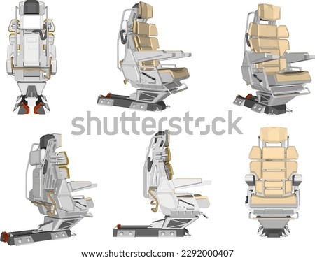 Vector illustration sketch of jet airplane ejection seat