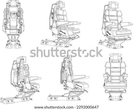 Vector illustration sketch of jet airplane ejection seat