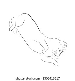 Vector illustration. Sketch of a kitten.EPS 8