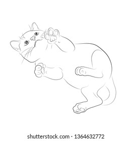 Vector illustration. Sketch of a kitten.EPS 8