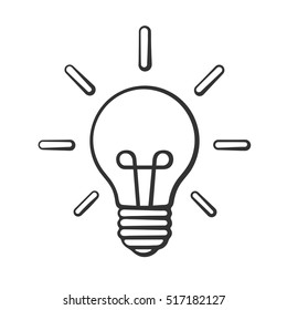Vector illustration. Sketch light bulb in doodle art style. Design element for your stickers, card, posters, emblems, web design, and fabric