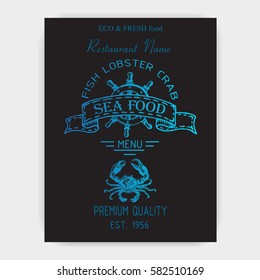 Vector illustration sketch - logo seafood
Card Menu restaurant