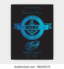 Vector illustration sketch - logo seafood
Card Menu restaurant