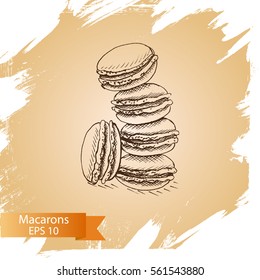 Vector illustration sketch macaron