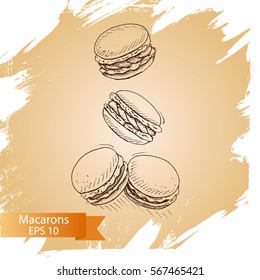 Vector illustration sketch macaron