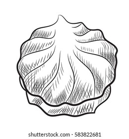 Vector illustration sketch marshmallow.