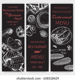 Vector illustration sketch - Mexican food. Card Menu mexican cuisine. vintage design template, banner.