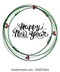 Vector illustration of a sketch new year's circle