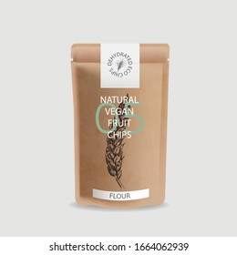 Vector illustration sketch nuts. Craft packaging for snacks. Branded package for natural eco product. hand drawn cereal crops sketches.