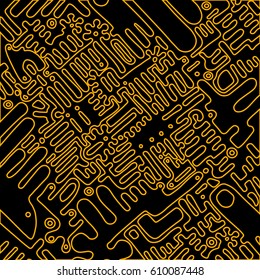 Vector illustration of a sketch old electronic circuit plate. 
