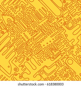 Vector illustration of a sketch old electronic circuit plate.