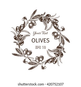 Vector illustration sketch of olives.
