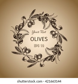 Vector illustration sketch of olives.
