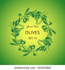 Vector illustration sketch of olives.
