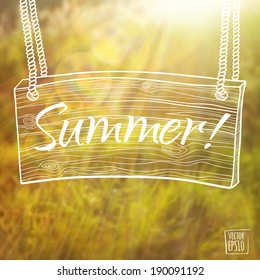 vector illustration. Sketch on summer dreams on the background images. large flower with a butterfly on a background of grass