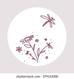 Vector illustration sketch on the theme of nature.