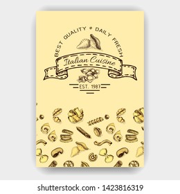 Vector illustration sketch - pasta.
Card menu italian restaurant.