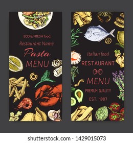 Vector illustration sketch - pasta.
Card menu italian restaurant.